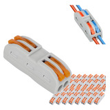 Kit 100 Emenda Elétrica Conector 2x2 Via Duplo Tipo Borne