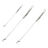 Kit 100 Encastoador Pesca Empate Aço Rígido Inox 28x10