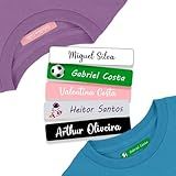 Kit 100 Etiquetas Termocolante Personalizada Para Tecido Roupas Uniforme Escolar - 5x1cm