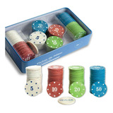 Kit 100 Fichas De Poker 5 10 20 50 Dealer E Caixa Top