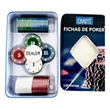 Kit 100 Fichas Poker Numeradas Com