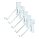 Kit 100 Gancho Para Painel Canaletado Cor Branco 10cm Mfl