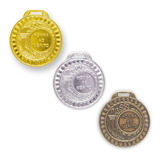 Kit 100 Medalhas Metal 35mm Honra Mérito - Ouro Prata Bronze