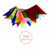 Kit 100 Metros Bandeirinhas Plástico Copa