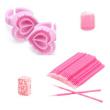 Kit 100 Microbrush 100 Anel Batoque Cola Alongamento Cílios
