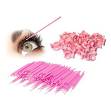 Kit 100 Microbrush 100 Anel Batoque Cola Alongamento Cílios