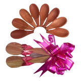 Kit 100 Mini Colher De Pau 5x2cm Colherzinha Madeira Lembran
