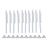 Kit 100 Mini Haste Suporte Branco Bandeira Brasil C ventosa