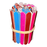 Kit 100 Mini Lixa De Unha Manicure Pedicure A Cor Cor Colorida