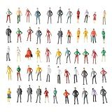 Kit 100 Miniaturas Pessoas Escala Ho - 1:75 Para Maquete - Humanos Personagens
