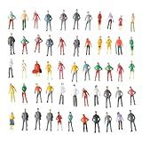 Kit 100 Miniaturas Pessoas Escala Ho - 1:75 Para Maquete - Humanos Personagens