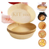 Kit 100 Papel Descartável Air Fryer Antiaderente Grande