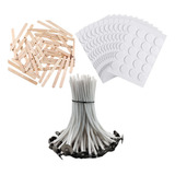 Kit 100 Pavio Vela 10cm 3mm 100 Adesivos 25 Centralizador