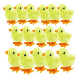 Kit 100 Pintinho Amarelinho Brinquedo Pelúcia Corda Infantil