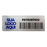 Kit 100 Placas De Patrimônio Alumínio Com Logotipo 4 5x1 5cm