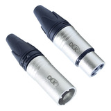 Kit 100 Plug Conector Xlr Dlk 50 Macho 50 Femea 