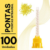 Kit 100 Ponta Misturadora Amarela 1 1 100 Ponta Intra Oral