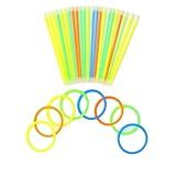 Kit 100 Pulseira Neon Fluorescente LED Festa Balada Colorida Adereço Eventos Casamento Brilha Escuro