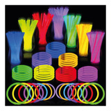 Kit 100 Pulseiras Neon Festa Balada Brilho Fluorescente Led