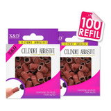 Kit 100 Refil Lixa Acrigel Broca Mandril Motor Elétrico Bits