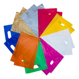Kit 100 Sacolas Plástica Boca De Palhaço 20x30 Alça Vazada