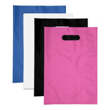 Kit 100 Sacolas Plásticas 30x40 Alça Vazada Boca De Palhaço