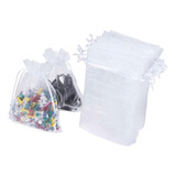 Kit 100 Saquinho Saco Organza 10x15 Branco Lembrancinha