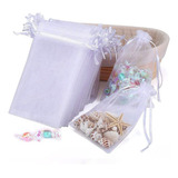 Kit 100 Saquinho Saco Organza 9x12 Branco Lembrancinha Joia