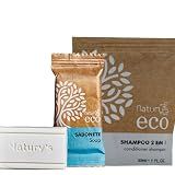 Kit 100 Shampoo 2 Em 1 30ml 100 Sabonetes 15g Floral Ecológico Naturys Hotel Pousada Spa