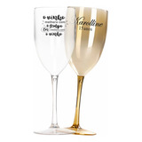 Kit 100 Taças Vinho drink 420ml Acrílica Personalizadas