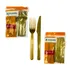 Kit 100 Talheres Facas Garfos Churrasco Reforçado Dourado