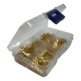Kit 100 Terminal Luva Conector Emendar Fios De 0 3mm Até 4mm Cor Dourado