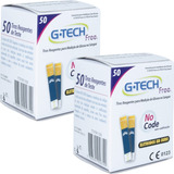Kit 100 Tiras G tech Free No Code Fitas Reagentes Glicemia