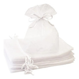 Kit 100 Un Saco Organza Saquinho 10x15 Branco Atacado