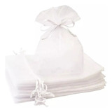 Kit 100 Un Saco Organza Saquinho 20x35 Branco Atacado