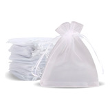 Kit 100 Un Saco Organza Saquinho 9x12 Branco Lembrancinha