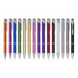 Kit 100 Unidades Caneta De Metal Mod Er143b Atacado Lisa Cor Da Tinta Azul