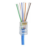 Kit 1000 Conector Rj45 Vazado De Passagem Ez Crimp Cat5eouro