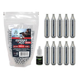 Kit 1000 Esferas De Aço 4 5mm 10 Cilindro 12g Pistola Co2