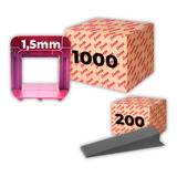 Kit 1000 Espaçadores De Piso Eco 200 Cunhas Eco Cortag Cor Vermelho 1 5mm
