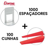 Kit 1000 Nivelador 2 0mm Piso Clip Porcelanato Slim 100 Cunhas Cortag