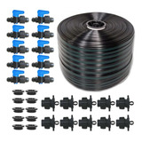 Kit 100m Mangueira De Gotejamento 16mm Registros E Chulas