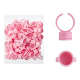 Kit 100un Anel Batoque Rosa Cilios Micropigmentação Tatuagem