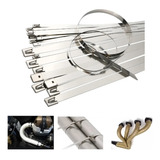 Kit 100x Abraçadeiras Zip Tie Termotape Em Aço Inox 8x500mm