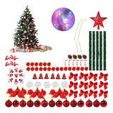 Kit 105 Enfeites Decoração Árvore Natal Bolinha Pisca Festão Cor Colorido Voltagem 127v