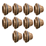 Kit 10un Adaptador Flange 32mm 1 Marrom Para Caixa D água
