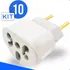 Kit 10un Adaptadores De Tomada Bob Love 10a 20a 250v