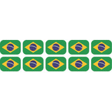 Kit 10un Adesivo Refletivo Bandeira Brasil