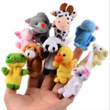 Kit 10un Fantoches Dedos Dedoches Divertidos Pelúcia Animais