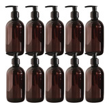 Kit 10un Frascos Âmbar Luxo 250 Ml Com Valvula Pump Preta